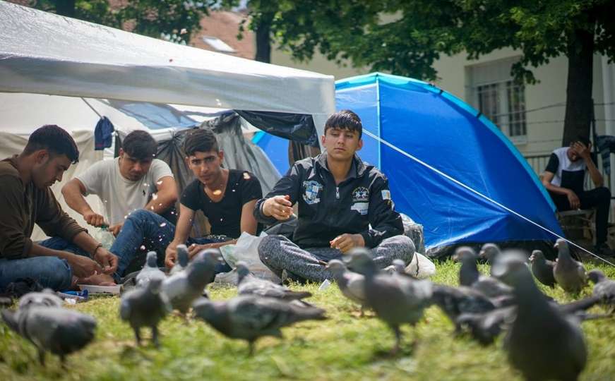 Migranti u Sarajevu: Teški uvjeti za život u šatorskom naselju kod Vijećnice